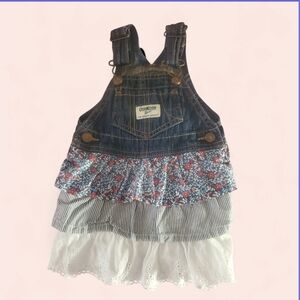 OshKosh B'gosh Denim Floral and Gingham Skirtall